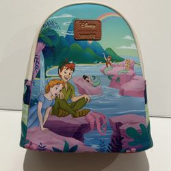 Disney Peter Pan And Wendy Mermaid Lagoon Loungefly Mini Backpack NWT