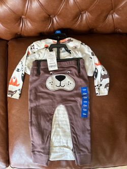 Carters Baby Boys 3pc Pants Top Bodysuit Outfit Set Size 12M Long -Short Sleeve