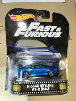 Fast & Furious Hot Wheels Nissan skyline GT-R R34