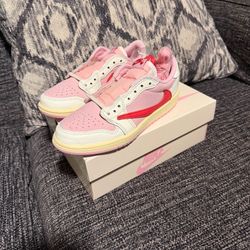 Jordan Retro 1 Retro Low OG SP Travis Scott Sail Tropical Pink (PS) size 3Y