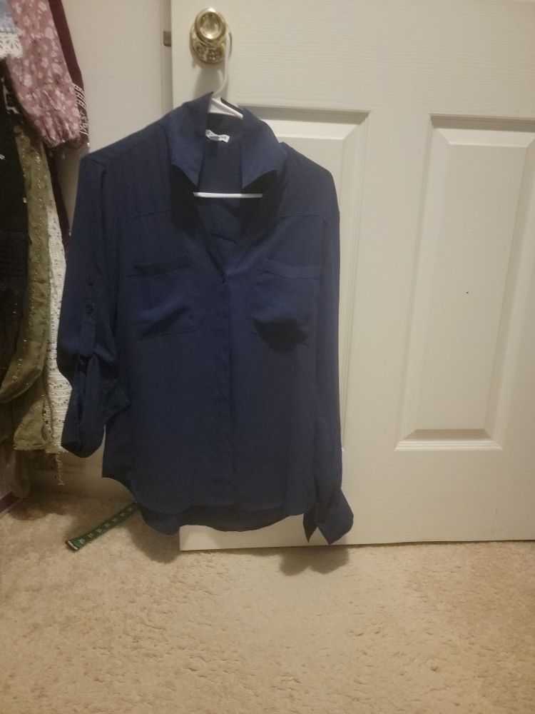 Navy Blue Dress Shirt (M) EXPRESS