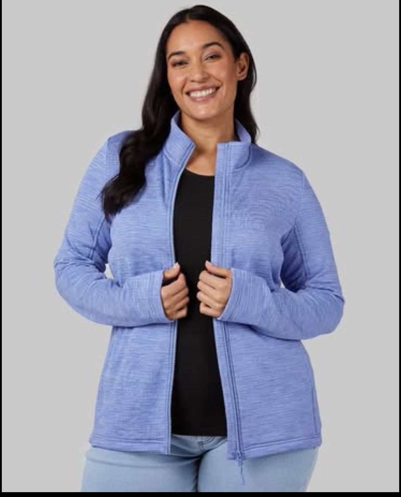 32 Degrees Heat Women's Active Tech Full Zip Waffle Jacket, Small, Lolite Purple