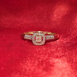 10k Yellow Gold Diamond Square Ring 0.23 ctw