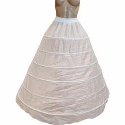 NEW White 6-Hoop Petticoat Crinoline Skirt