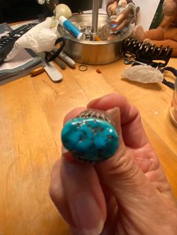 Large men's turquoise /silver ring