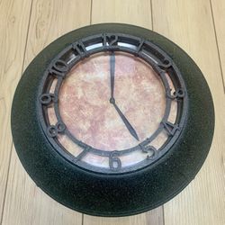 Vintage Robert Abbey Wall Clock Riveted Metal Design Decor Art