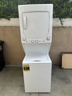 GE Stackable Washer and Dryer Electric 240V 27width x 31deep x 76high 🛑👍2 MONTHS WARRANTY