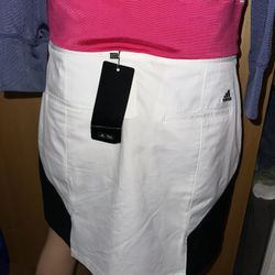 NWT Adidas Premium Women’s Small Pro Golf Skirt/Shorts (Skort) Tennis Special Edition White Black Size 6 New