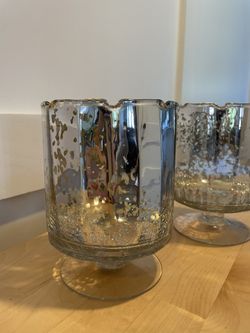 New Silver Vases Set of 2