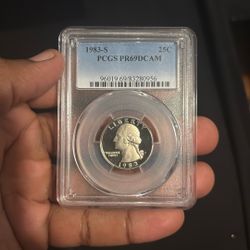 1983-S Washington Quarter, graded PCGS PR69DCAM (Proof 69 Deep Cameo)