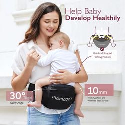  Momcozy Hip Seat Baby Carrier – Ergonomic & Comfortable | Adjustable Waistband + 3D Belly Protector