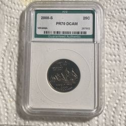 2000 - S  Virginia Silver Quarter Proof 70