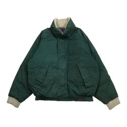 VINTAGE NAUTICA DOWN JACKET LARGE L MENS GREEN GOOSE DUCK PUFFER SNOW FULL ZIP