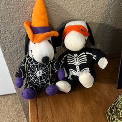 Snoopy Small Halloween Plush Toys Spider Witch Skeleton 