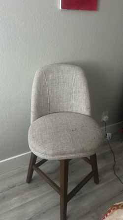 Upholstered Accent Chair with Wood Legs