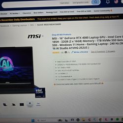 Msi STEALTH Core Ultra 9 RTX 40 80 Laptop