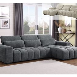 Contemporary Sectional Available In Beige Or grey 