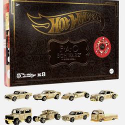 Hot Wheels F.A.O Schwarz 1:64 Metal Cars - Gold, Pack of 8