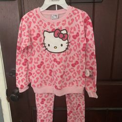 Hello Kitty Girls Crewneck Sweatshirt & Joggers Set Size 6X 