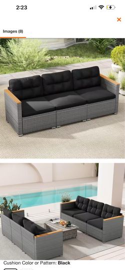 New wicker 3 seat sofa