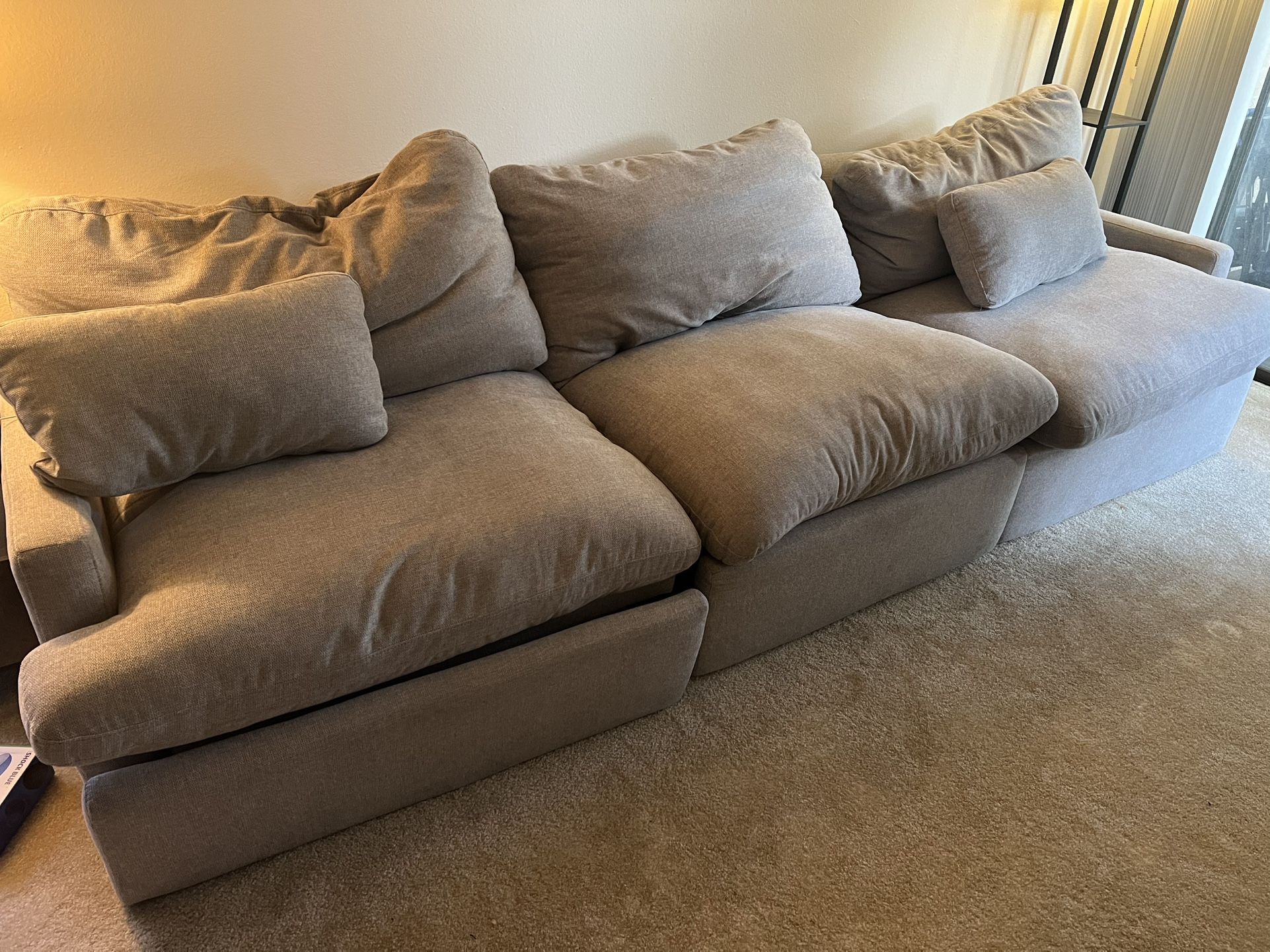 Large Reclining Grey Couch