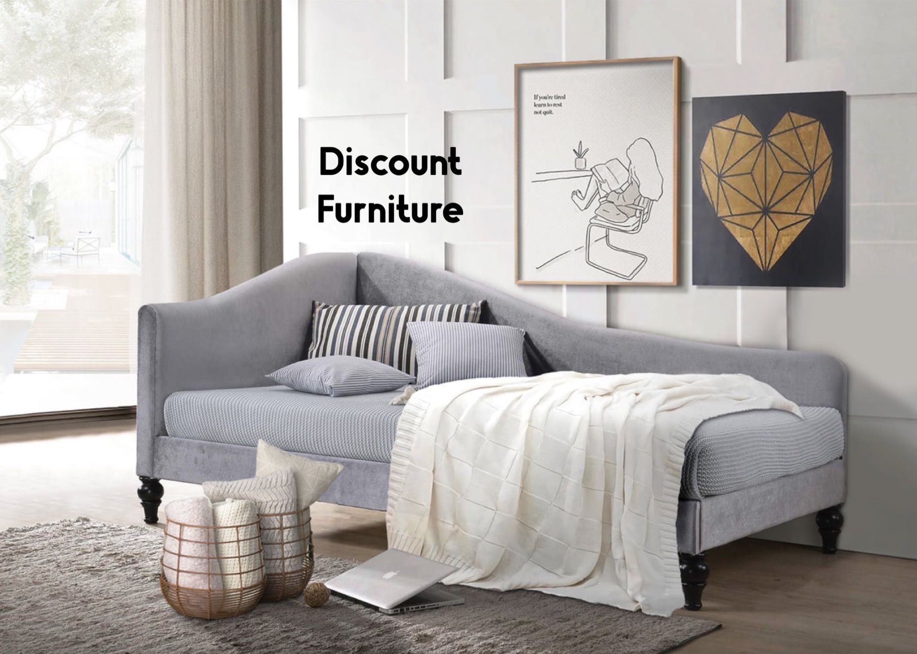 Velvet Daybed With Mattress