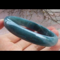 Certificate Jadeite 7.25inches Luck Good fortune bangle green Jade Round Circle Bangle Bracelet 59mm 