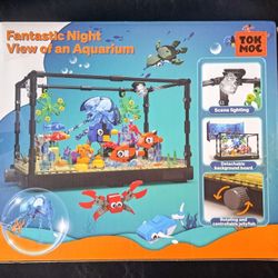Fish Tank Building Block Set Sets Adults and Kids Aquarium Lighting Block Toys