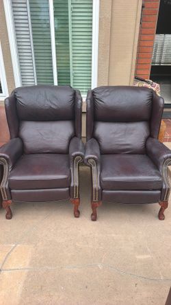 Leather chairs.