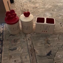 (3) Pieces Rae Dunn Container All (3) For $20 