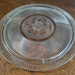 Vintage Glass Footed Cake Plate