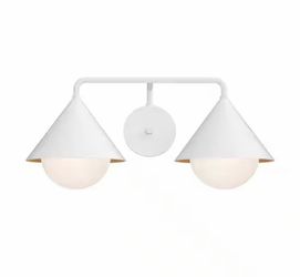 Remy 21-in 2 Light 60-Watt White/Opal Glass Vanity Light