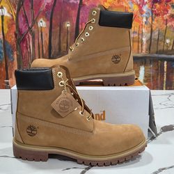 Timberland 6" Premium Waterproof Boots Wheat Nubuck Size 10.5 Wide W/L