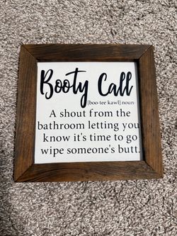 Funny Bathroom Wood Framed Sign