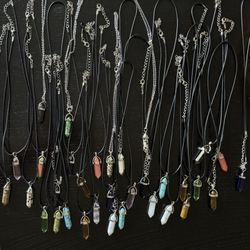 NEW Real Stone Necklace w Pendant Love Prosperity etc $3 each or 2 for $5 xox