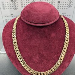 10k Solid Yellow Gold Cuban Necklace 146.9g 24" 8mm