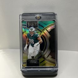 2023 Panini Select - Premier Level Jalen Carter #171 Green & Yellow Prizm Die-Cut (RC)