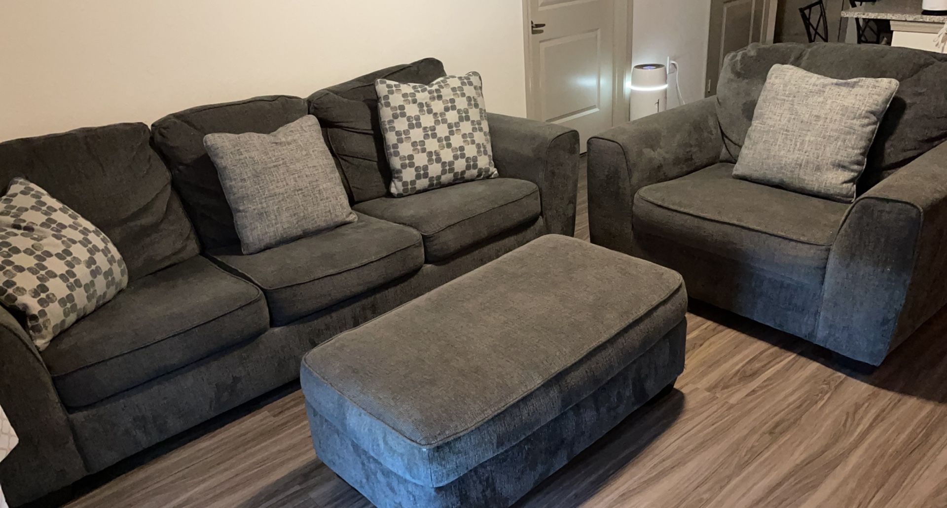 Gray Pull Out Sleeper Sofa Set 