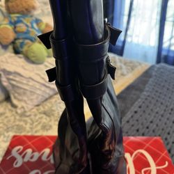 Ladies Black Calf High Boots 