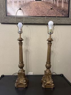 Vintage Brass-Style Lamps – Lámparas clásicas vintage (par)