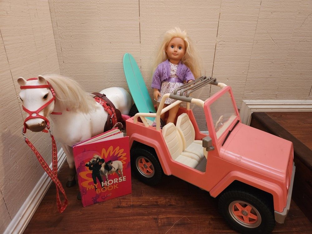 First Generation Jeep 4x4, Doll, Horse