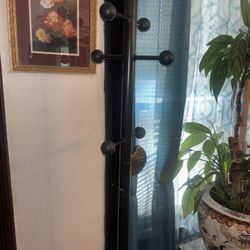 Black KYUSAR 6 Ft Tall Coat Rack