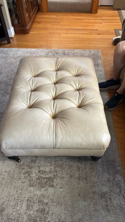 Leather ottoman
