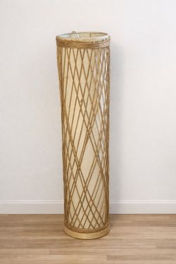 Tall Boho Floor Lamp – Woven Jute/Rattan Look (Warm Cozy Light)