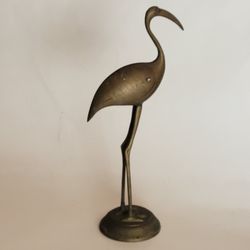 Vintage Brass Ibis Bird Crane Heron Egret Sculpture Figure Figurine 
Statue 12” tall.
Weight 1lb 3oz plus shipping materials.
Pre-owned, good shape, d
