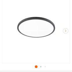 Round 15 in. 1-Light Black LED Flush Mount 3500K