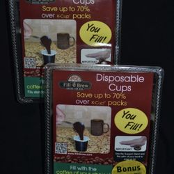 Fill 'n Brew Lot of 2 Coffee for One Disposable Cups - 36 cups, filters & lids