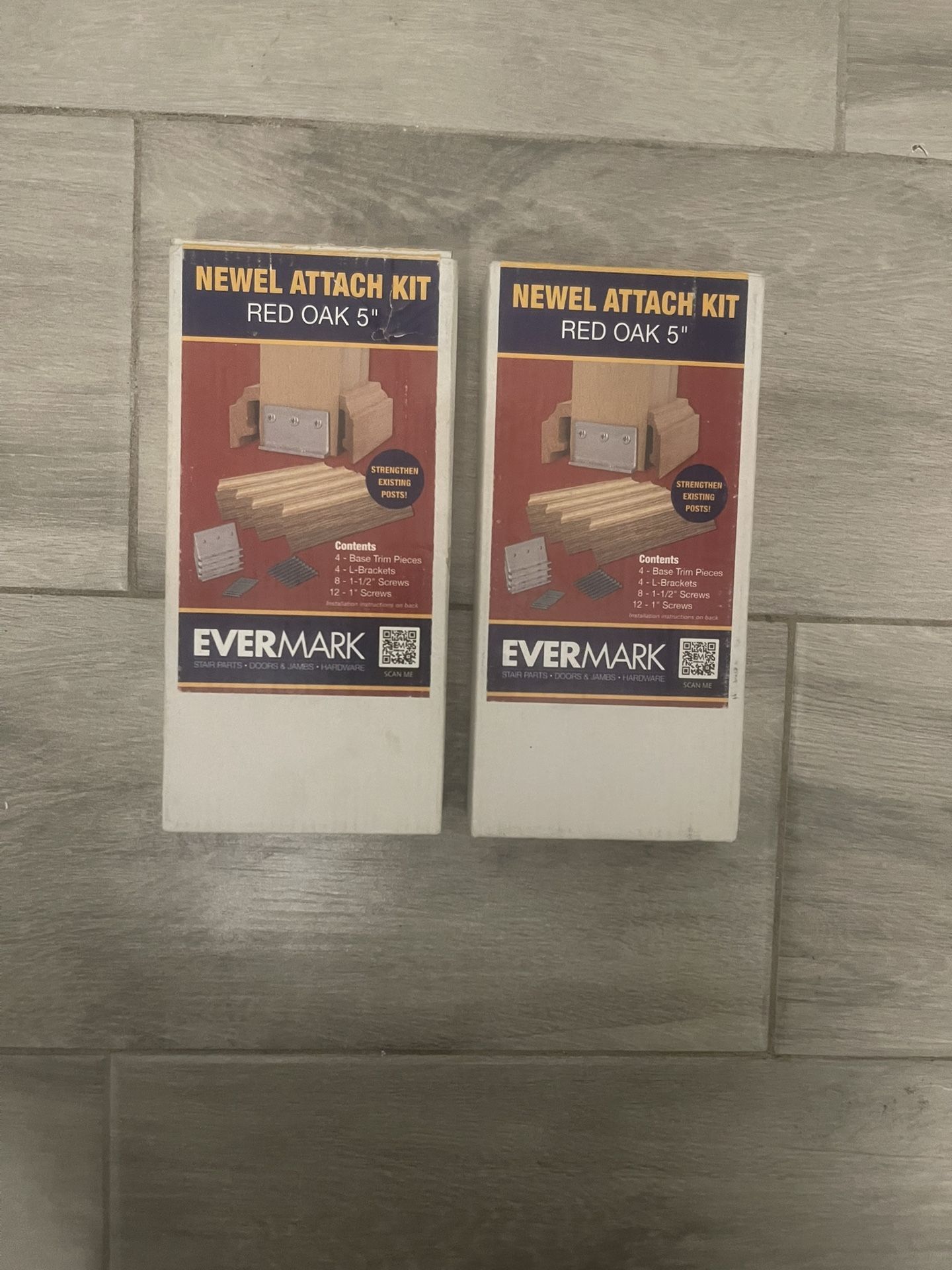 Evermark Stair Parts 5 in. Unfinished Red Oak Box Newel Post Attachment Kit (Bundle Of 2)