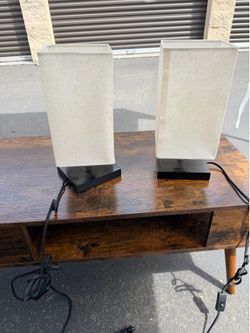 Pair of Modern Rectangular Lamps
