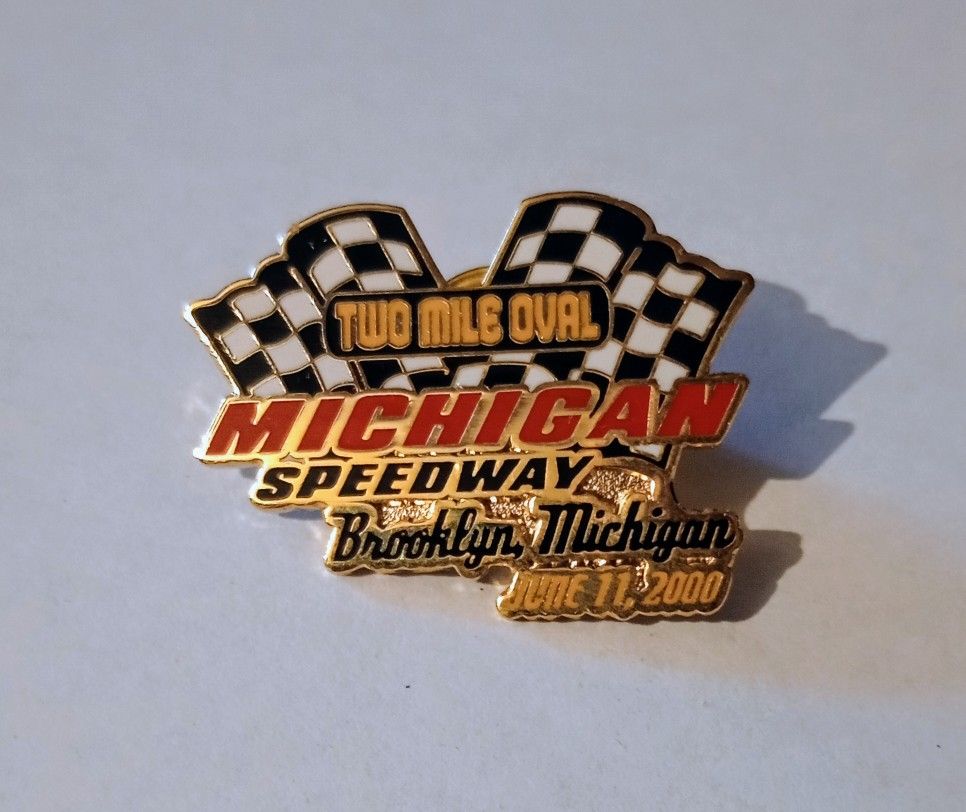 2000 June 11 Michigan International Speedway Two Mile Oval Brooklyn Michigan NASCAR Race Track Racing Enamel Collectible Lapel Pin A-1